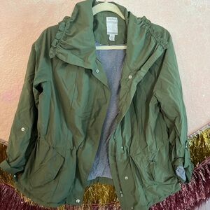 Nautica Green Nylon Outerwear Striped Inside
